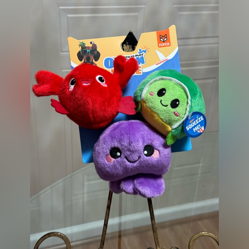 - Brand New Multicolor Set of 3 Little Dog Toy Squeaker